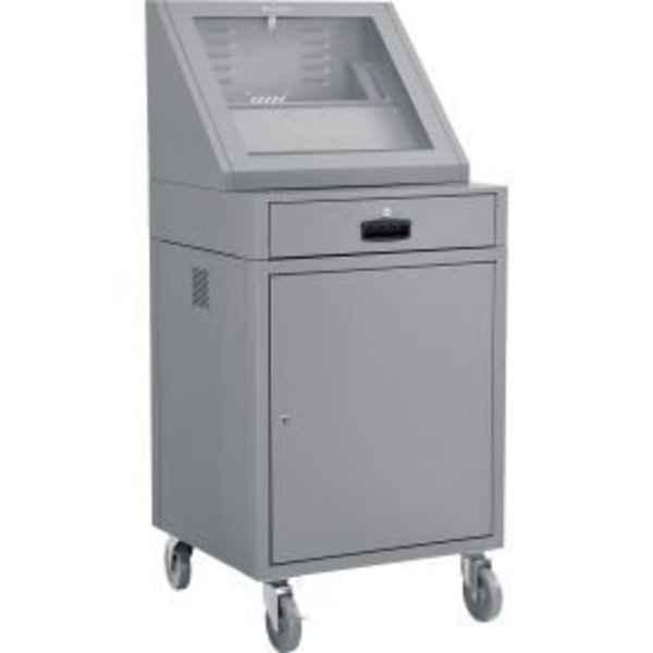 Global Equipment LCD Mobile Console Computer Cabinet, Dark Gray 273115GY